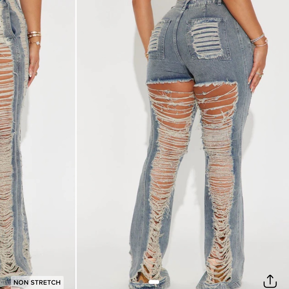 Shredded Flare Jeans Size 5